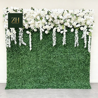 Backdrop dinding bunga sutra gulung berkualitas tinggi, warna-warni, ukuran 8ft x 8ft, buatan tangan, untuk pernikahan, Natal, kembali ke sekolah, indoor/outdoor
