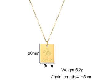 Nouveau collier avec pendentif carré en lettres pour femmes, <span class=keywords><strong>or</strong></span> 18 carats, collier personnalisé gravé, <span class=keywords><strong>médaille</strong></span> en <span class=keywords><strong>or</strong></span> avec initiale, pendentif en lettres - Product Image 2