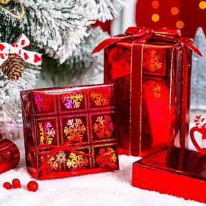 Burymento Christmas Wrapping <b>Paper</b> Holographic Red Snowflake 17 In X 32.8 Ft Metallized Gift <b>Wrap</b> Single Side - Product Image 5