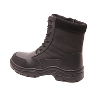 Bottes de sécurité tactiques durables en cuir noir unisexe avec embout en acier pour la construction et l'usine, style bottes hautes, Zapatos Para Hombre