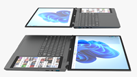 Laptop Pabrik Harga Spesial Layar Ganda 15.6"+7" Notebook Bisnis Touchscreen Intel N95 RAM 16GB SSD 512GB untuk Bisnis & Penggunaan Kantor