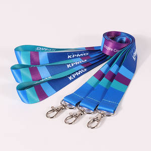 الأزياء غرزة الجملة سلسلة مفاتيح مخصصة جودة الأزرق ID بطاقة الرقبة الحبل مع شعار - Product Image 2