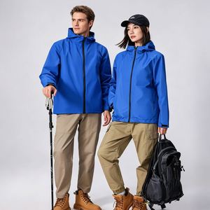 Custom Printed 100% Polyester 150g Lightweight Waterproof Breathable Outdoor <b>Hooded</b> <b>Rain</b> <b>Jacket</b> for Hiking Climbing - Product Image 5