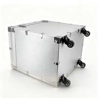Valise de transport en aluminium argenté avec 4 roues pivotantes, 2 roues à frein et poignée télescopique, valise à roulettes pour équipement