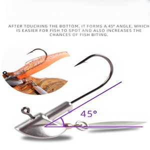 Sneda mới khéo léo Bass walleye panfish câu cá Jig đầu dưới nảy thiết kế không có môi cho cá chép weedless Ned Rig t-tail Grubs - Product Image 5