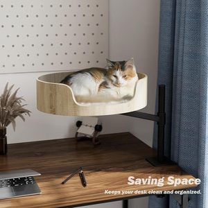<span class=keywords><strong>Nido</strong></span> de madera <span class=keywords><strong>para</strong></span> gatos de escritorio, colgante y ajustable, <span class=keywords><strong>para</strong></span> uso en interiores, con estructura de escalada y <span class=keywords><strong>hamaca</strong></span> <span class=keywords><strong>para</strong></span> gatos, accesorios <span class=keywords><strong>para</strong></span> mascotas. - Product Image 2