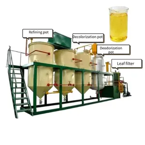 3T/D 5T/D small scale cooking oil refinery machine coconut palm sunflower cottonseed soybean edible oil refinery