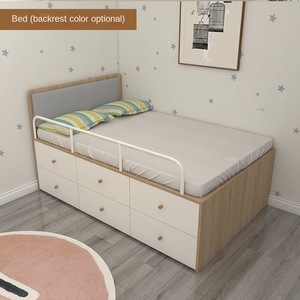 Cama Infantil Multifuncional Moderna de Laminado con <span class=keywords><strong>Armario</strong></span>, Cajones de Almacenamiento y <span class=keywords><strong>Escalera</strong></span> para Dormitorios Pequeños - Product Image 6