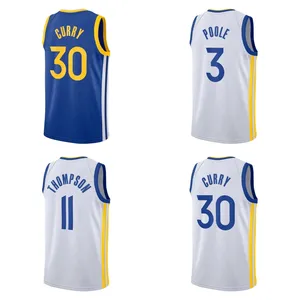 Best Quality American Basketball Men's Jersey American Basketball Uniform #30 Curry #11Thompson #3 Poole