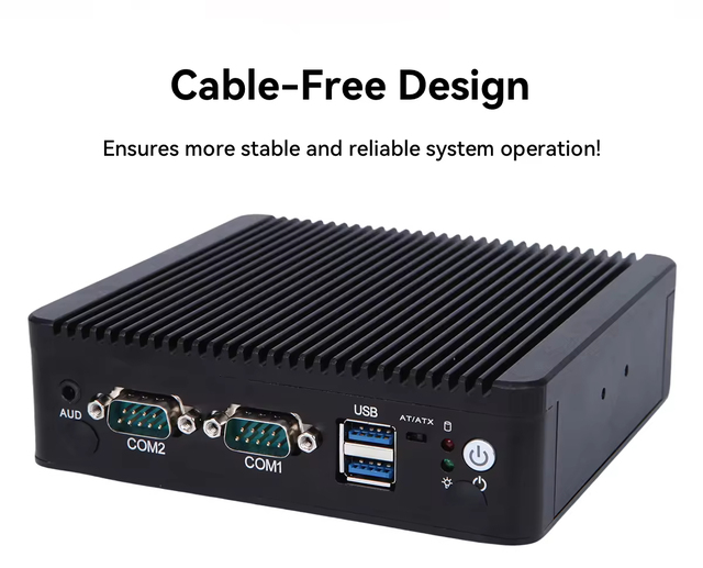 Factory Direct Supply Fanless Embedded Intel Bay Trail Front Rear Rich IO Remote Switch AUDIO Port Industrial Mini PC