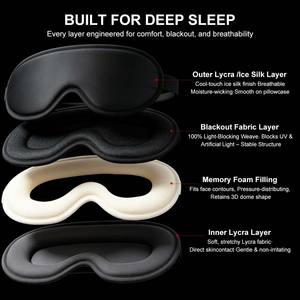 Masque de sommeil Anthrive Ice Silk 3 couleurs pour dormeurs latéraux, masque oculaire 3D occultant pour dormir, <span class=keywords><strong>bandeau</strong></span> de nuit pour hommes et femmes - Product Image 4