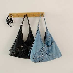 Bolso de hombro retro coreano para mujer, bolso cruzado, bolso de hombro de mezclilla moderno para todos. - Product Image 6