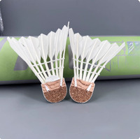 Volants de badminton hybrides en plumes de canard, plumes droites, haute stabilité, durables, 7 vitesses, entraînement, compétition, logo personnalisé