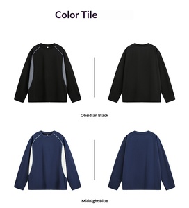 Pull-over pour <span class=keywords><strong>homme</strong></span> tendance avec design à coutures contrastées, coupe ample, anti-boulochage, imprimé - Product Image 2