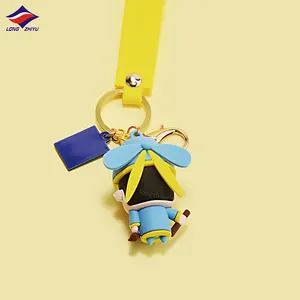 Keychain Gift Longzhiyu 17 Years Factory 3D Custom Keychain Chinese Style Character PVC Keyring Personalized Design Promotional Gifts