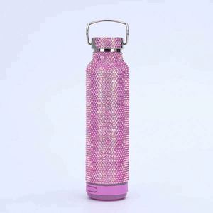 Glamorous Stainless Steel Vacuum Insulated Leak-Proof Water Bottle Glitter Finish Bluetooth Enabled <b>Large</b> Capacity Silicone - Product Image 3