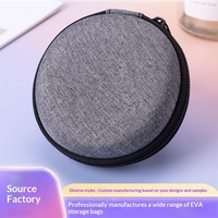 Étui portable étanche en EVA pour écouteurs, organiseur de câbles de données, boîte de rangement, pochette zippée pour clé USB numérique, gris/noir