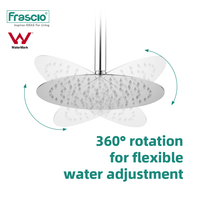 Frascio Pommeau de douche à effet pluie rond de 10 pouces pour salle de bain Pommeau de douche à haute pression en acier inoxydable 304
