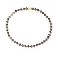 Parure de bijoux Trèfle à quatre feuilles en cuivre plaqué or 18 carats avec zircon, collier et bracelet fleur, style luxe léger