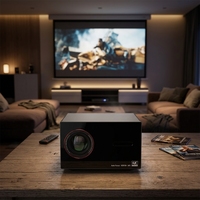 Projecteur intelligent Wi-Fi Bluetooth avec haut-parleur musical, 1200 ANSI, 4K natif, Android 14 MT9660 2/32 Go, correction automatique de la distorsion trapézoïdale pour cinéma maison