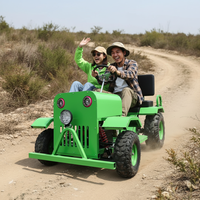 QIQU Traktor Roda Empat 200kg Beban Muat, Dua Kursi, Motor Diferensial 48V 600W, Kendaraan Listrik