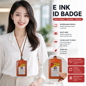 ป้ายชื่อพนักงานดิจิทัลแบบใช้ซ้ำได้ หน้าจอ E Ink 4 สี กันน้ำ ป้ายอัจฉริยะ - Product Image 1