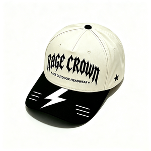 Custom Embroidered Structured 6-Panel <b>Baseball</b> <b>Cap</b> with Image Logo White & <b>Black</b> Curved Brim 100% Cotton Unisex Streetwear - Product Image 4