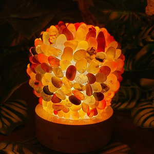 Lámpara de grava de cristal de amatista Natural, Bola de lujo, mesita de noche, hada, amor, Cruz, Animal para decoración del hogar, piedras de pulido - Product Image 6
