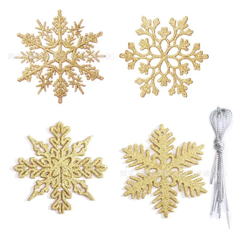 Cheap Wholesale 10cm Color Christmas Ornaments Plastic Snowflakes