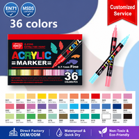 Ensemble de marqueurs de peinture acrylique Guangna 36 couleurs, encre imperméable, acuarela, aquarelle, pour débutants, étudiants, toile, kit d'art pour gribouiller