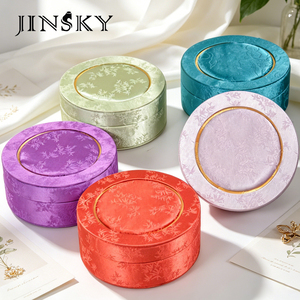 JINSKY Retro Palace Style Round Jewelry Box Luxury <b>Jade</b> <b>Bangle</b> Hand String Ornament Storage Display Case - Product Image 3