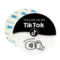 Étiquette de table NFC 13,56 MHz en acrylique pour avis TikTok, commande au restaurant et carte de points d'avis Facebook TK