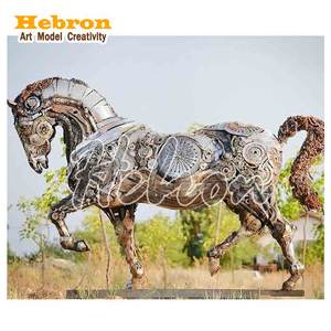 Escultura Moderna <span class=keywords><strong>de</strong></span> Metal Reciclado a Tamaño Real para Decoración <span class=keywords><strong>de</strong></span> Exteriores, Escultura Artística <span class=keywords><strong>de</strong></span> Caballo Robot - Product Image 1