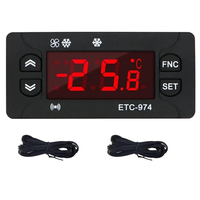 Termorregulador de 12-24V/110V/220V, controlador de temperatura digital con sensor NTC dual