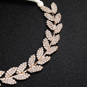 Diademas de Cristal de Diseño Original, Diadema Flexible con Pedrería, Tocado de Novia <span class=keywords><strong>para</strong></span> Boda, Cadena con Hojas - Product Image 4