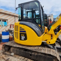 Modèle 2022, haute efficacité, haute qualité, excavatrices d'occasion Komatsu PC50 de 5 tonnes, mini-excavatrices Komatsu PC50MR avec pompe hydraulique et moteur