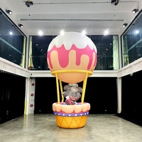 Équipement publicitaire, ballon à air chaud gonflable avec loup de dessin animé, ballon à air chaud gonflable géant personnalisé pour la décoration d'événements