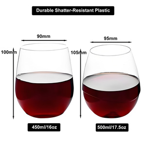 <span class=keywords><strong>Verre</strong></span> à vin sans pied en <span class=keywords><strong>plastique</strong></span> de qualité supérieure, résistant aux chocs, en copolyester, avec logo personnalisé, couleur et taille au choix - Product Image 5