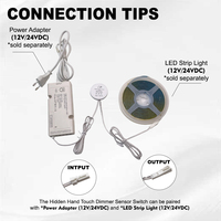 Interrupteur tactile intelligent à variation d'intensité lumineuse SHINECHIP STD01 12V 24V, capteur de mouvement caché, IP22 60W pour lampes LED de meubles, câble DuPont