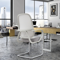 Nouvelle arrivée 823C Fauteuil releveur moderne gris en PU avec base à ressorts en acier industriel et cadre en maille incurvée pour salle de conférence