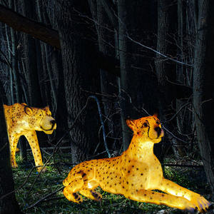Momovalley décoration <span class=keywords><strong>de</strong></span> jardin LED léopard sculptures artificielles réalistes en fibre <span class=keywords><strong>de</strong></span> verre léopard grandeur nature statue extérieure à vendre - Product Image 5