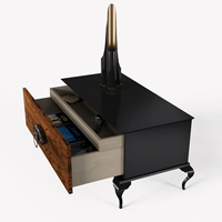 Meubles de chambre à coucher, table d'appoint de style moderne, rangement, décoration, tables de chevet de luxe avec tiroir secret et finition élégante en acajou