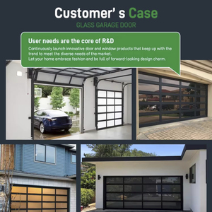 Porte de <span class=keywords><strong>garage</strong></span> sectionnelle moderne en aluminium et verre trempé avec télécommande pour usage résidentiel, porte automatique à ouverture par le haut - Product Image 6