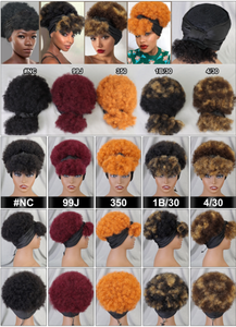 Perruque <span class=keywords><strong>de</strong></span> queues <span class=keywords><strong>de</strong></span> cheval <span class=keywords><strong>avec</strong></span> <span class=keywords><strong>frange</strong></span> pour les femmes noires Grip <span class=keywords><strong>avec</strong></span> écharpe Chignon Kinky Curly Headband Perruque - Product Image 6