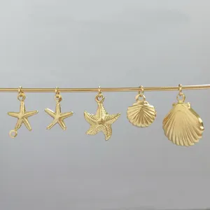 Hochwertiger Schmuck anhänger 14 Karat Gold gefüllte Muschel zauber Sea Star für die Schmuck herstellung