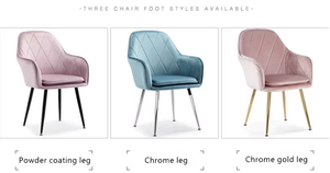 Ghế bành thoải mái nhà hàng hiện đại nhung bên ghế màu be nhà phòng khách đệm ghế ăn với chân kim loại vàng - Product Image 6