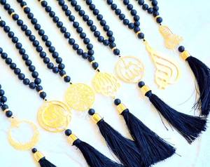 영감을 주는 주얼리 블랙 무슬림 묵주 33개의 성스러운 구슬 오닉스 남성 이슬람 스톤 무슬림 기도 구슬, 이슬람 말라 펜던트 주얼리 도매 - Product Image 5