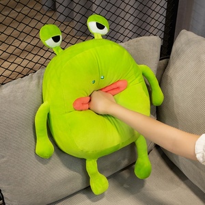 Almohada de rana de dibujos animados, cojín de cama supersuave de felpa con malla, desmontable y lavable, para estudiantes y niños, para siesta, feo y lindo, de algodón PP - Product Image 2