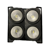 HQLIT Iluminación para Audiencias, Luz Estroboscópica LED COB de 4x100W, 4 Ojos, 2 en 1, Blanco Cálido y Frío, RGBW, 400W, DMX512, Luces Cegadoras de Aluminio