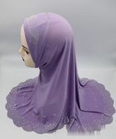 Chapeau en mousseline de soie malaisien à gros diamants, chapeau à perçage à chaud, bandeau, chapeau, hijab musulman pour femmes de Dubaï, H0112